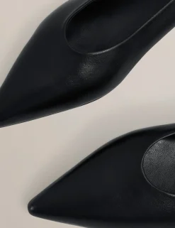 Leather Flat Pointed Ballet Pumps