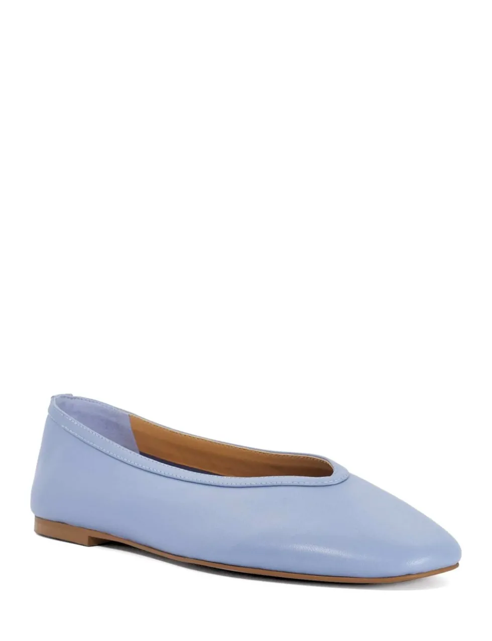 Leather Flat Round Toe Ballet Pumps