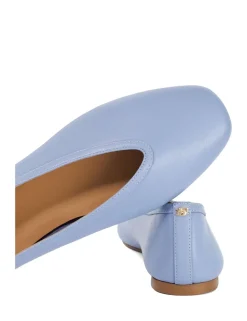 Leather Flat Round Toe Ballet Pumps