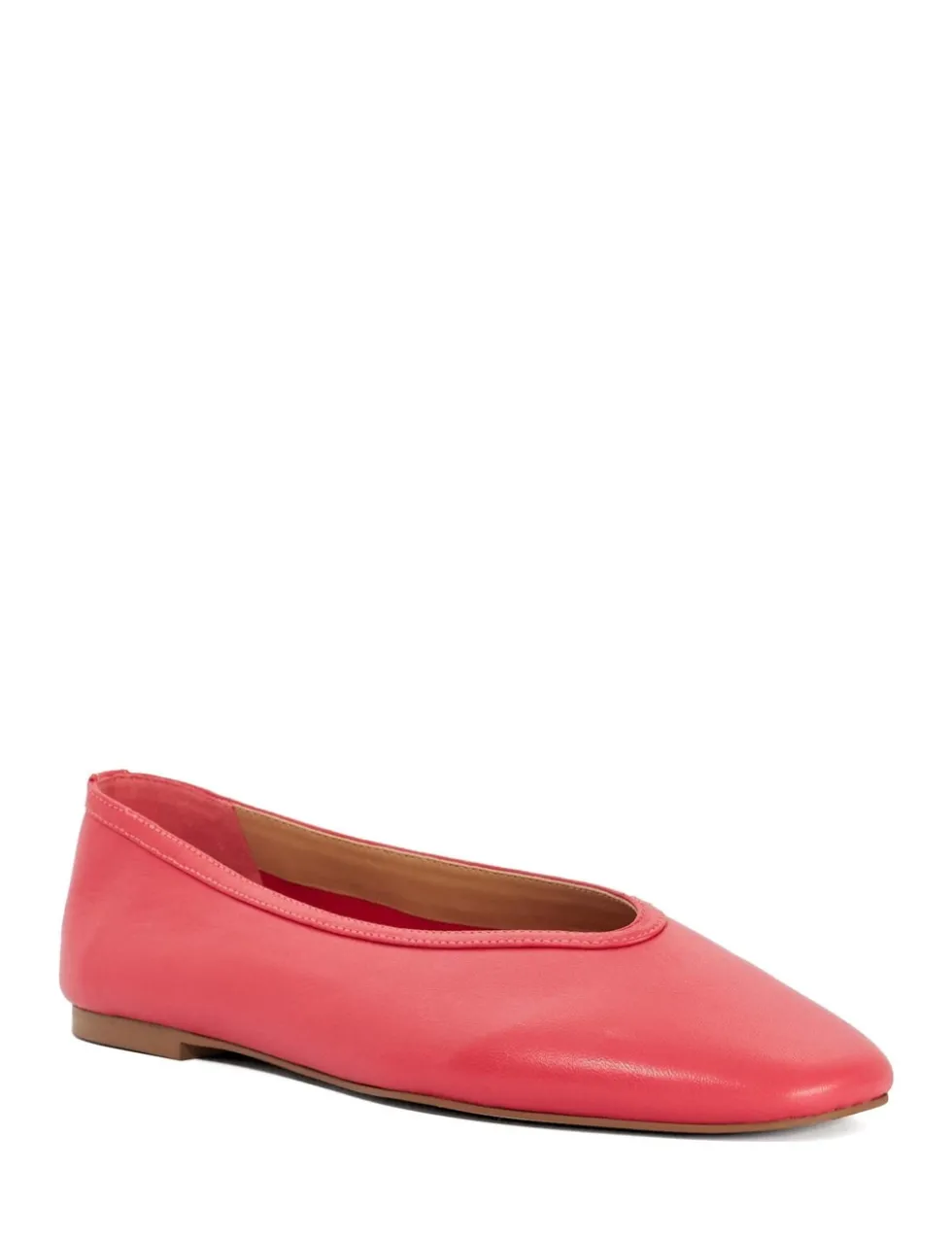 Leather Flat Round Toe Ballet Pumps
