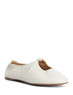 Leather Flat Round Toe Ballet Pumps