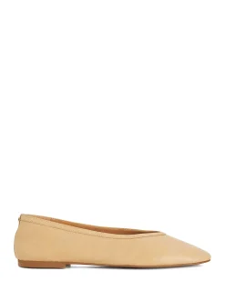 Leather Flat Round Toe Ballet Pumps