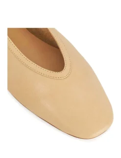 Leather Flat Round Toe Ballet Pumps