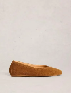 Leather Flat Square Toe Ballerina Pumps