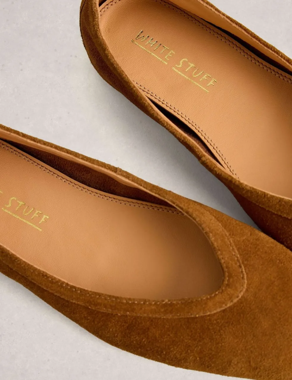 Leather Flat Square Toe Ballerina Pumps