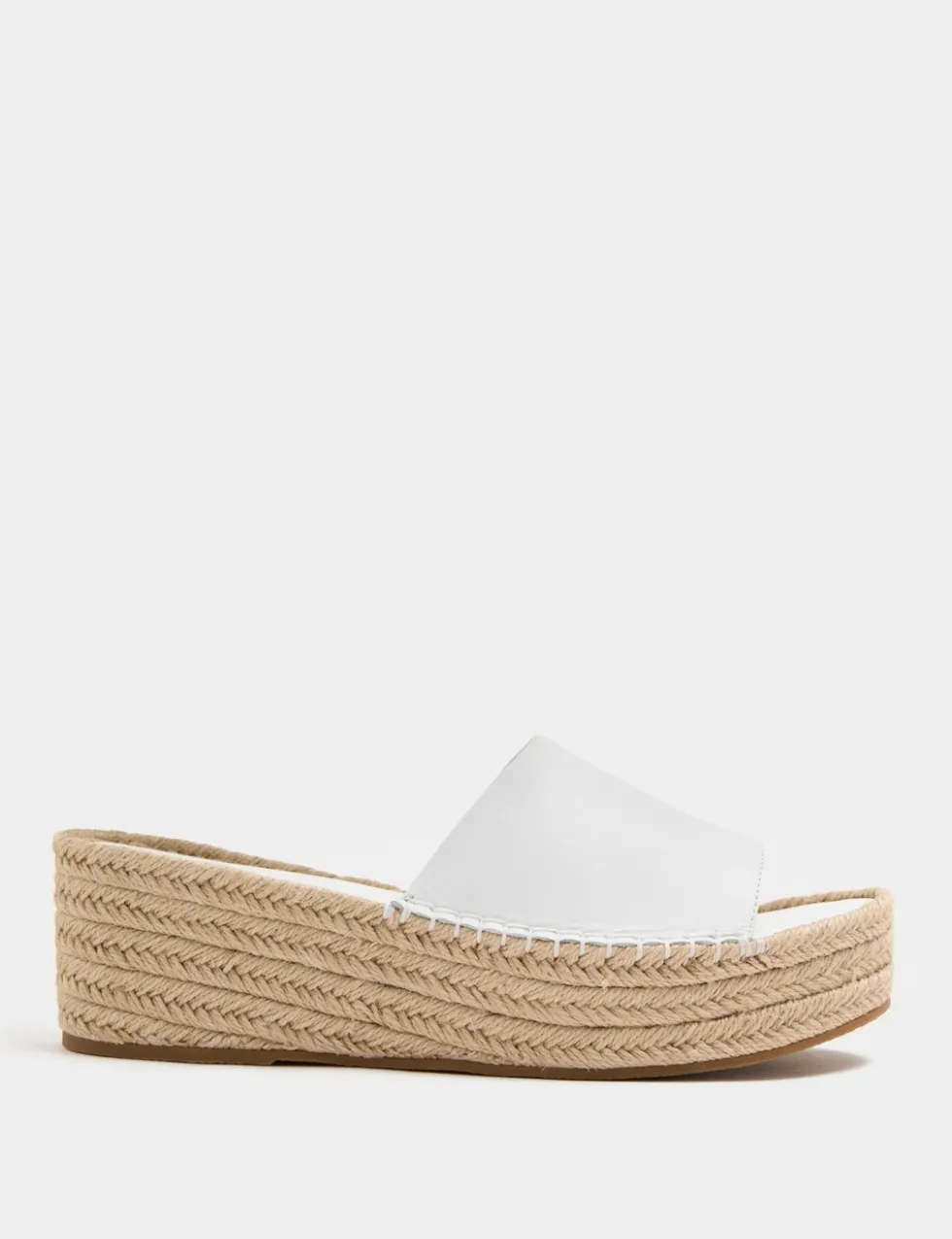 Leather Flatform Espadrille Mules