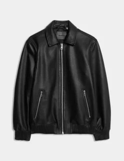 Leather Harrington Jacket