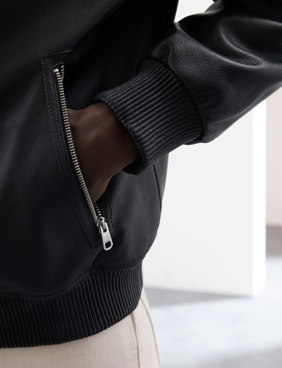 Leather Harrington Jacket