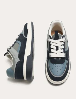 Leather High Profile Lace Up Trainers