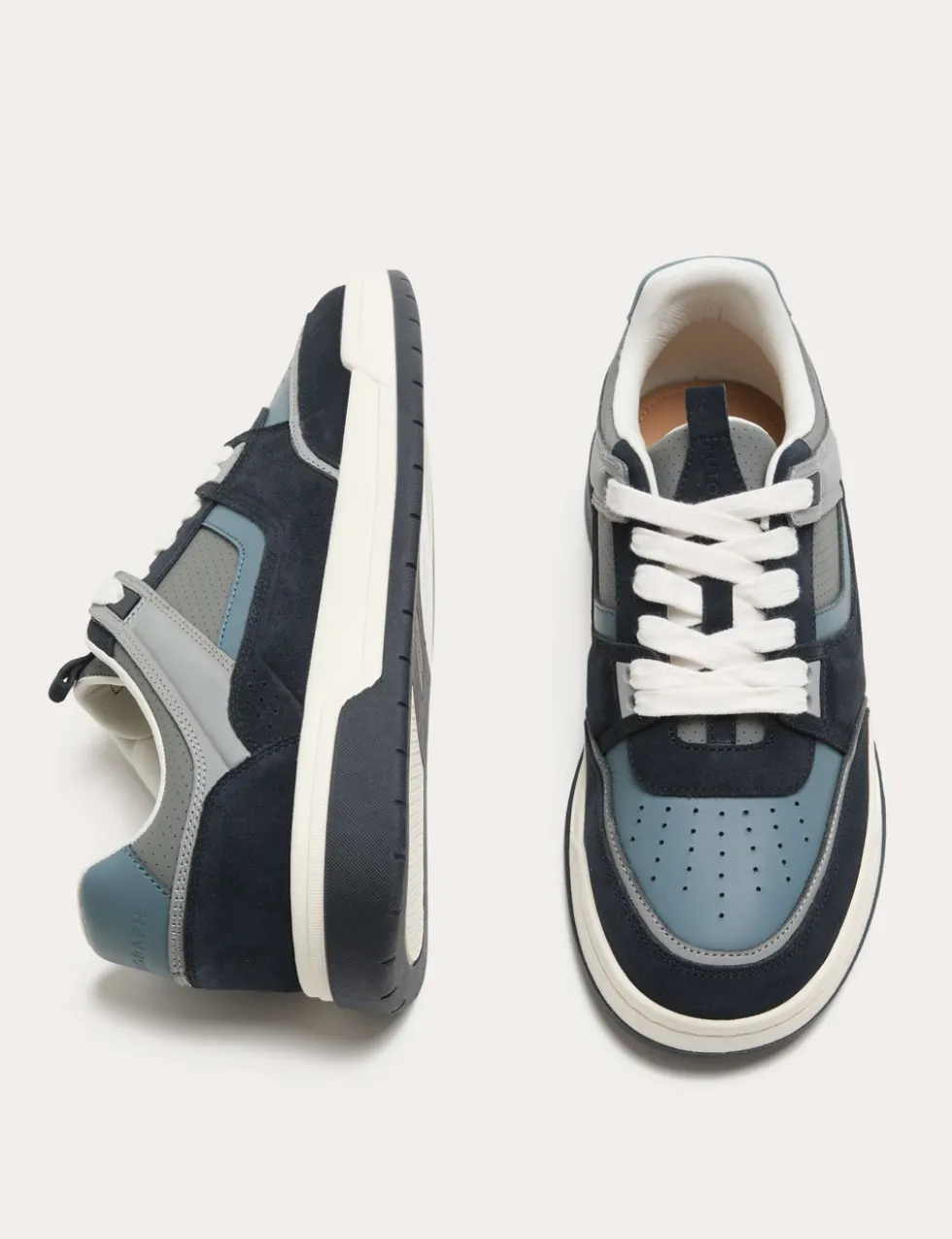 Leather High Profile Lace Up Trainers