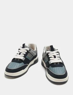 Leather High Profile Lace Up Trainers