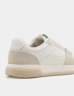 Leather Lace Up Casual Trainers