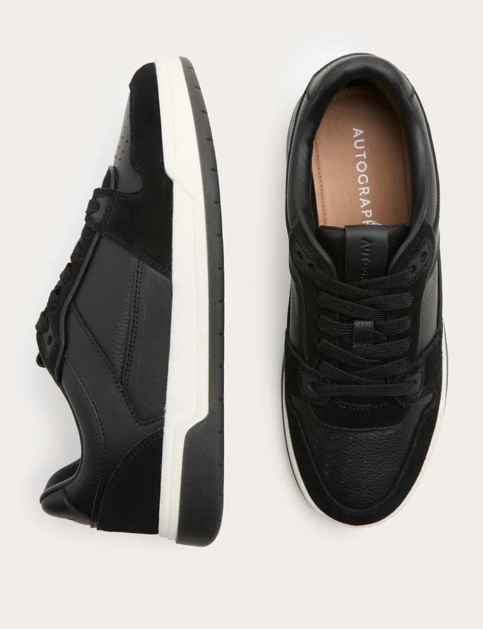 Leather Lace Up Casual Trainers