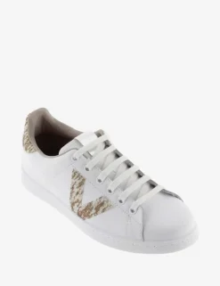 Leather Lace Up Glitter Side Detail Trainers
