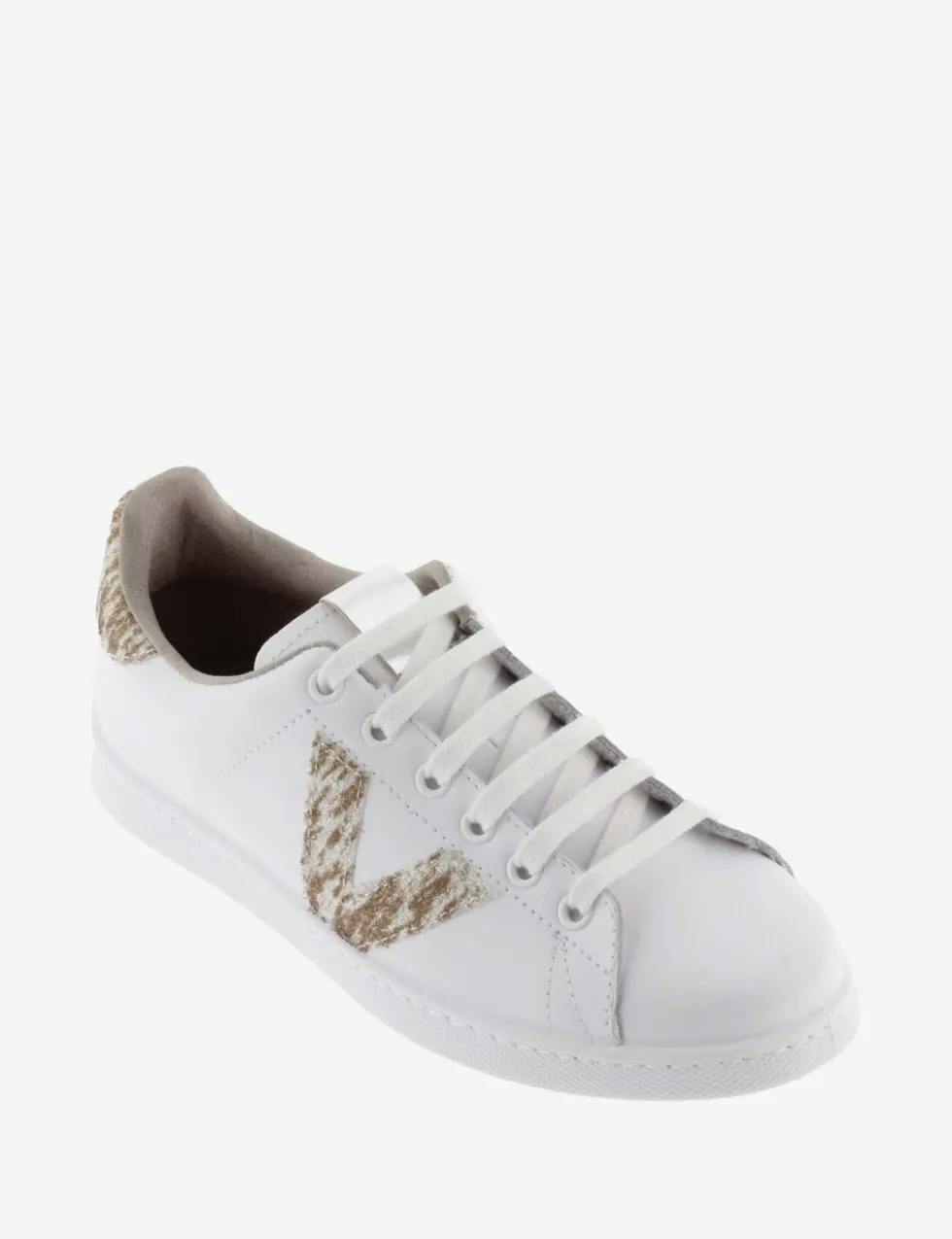 Leather Lace Up Glitter Side Detail Trainers