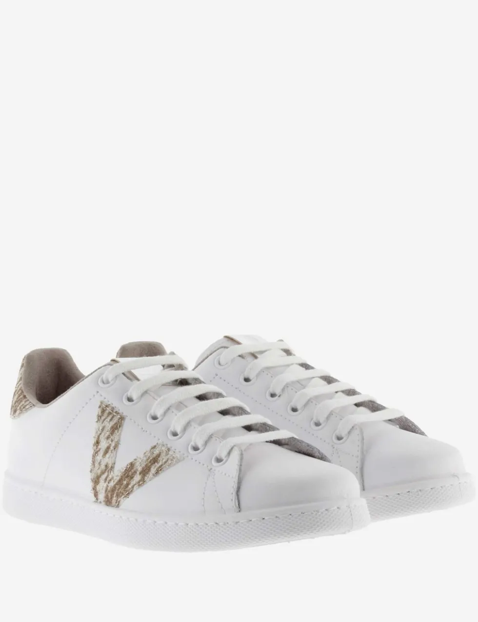 Leather Lace Up Glitter Side Detail Trainers