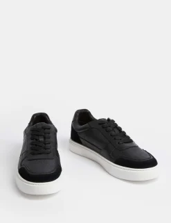 Leather Lace Up Performance Trainers with Freshfeetâ„¢