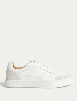 Leather Lace Up Performance Trainers with Freshfeet™