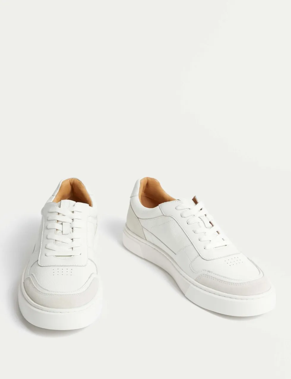 Leather Lace Up Performance Trainers with Freshfeet™