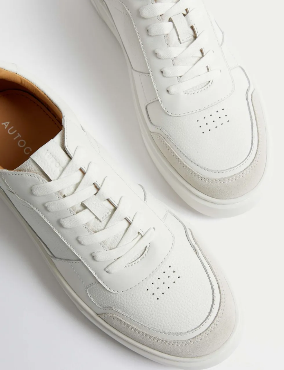 Leather Lace Up Performance Trainers with Freshfeet™