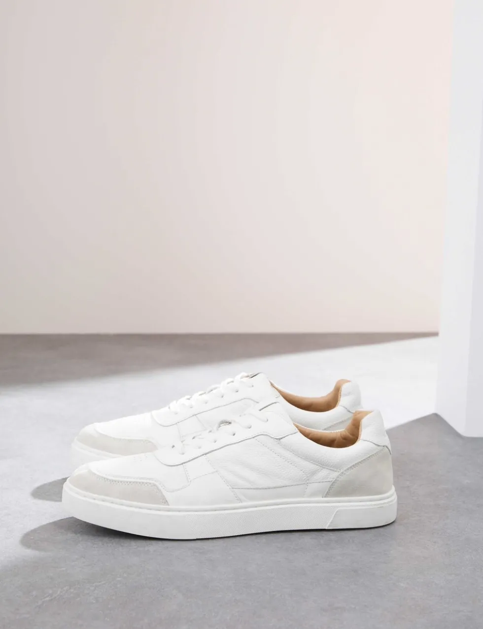 Leather Lace Up Performance Trainers with Freshfeet™