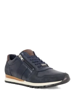 Leather Lace Up Side Zip Trainers