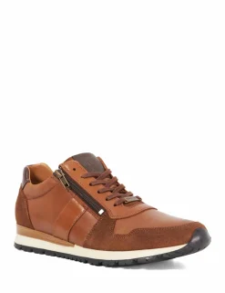 Leather Lace Up Side Zip Trainers