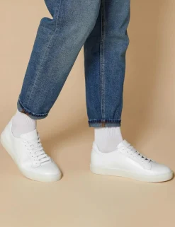 Leather Lace Up Trainers