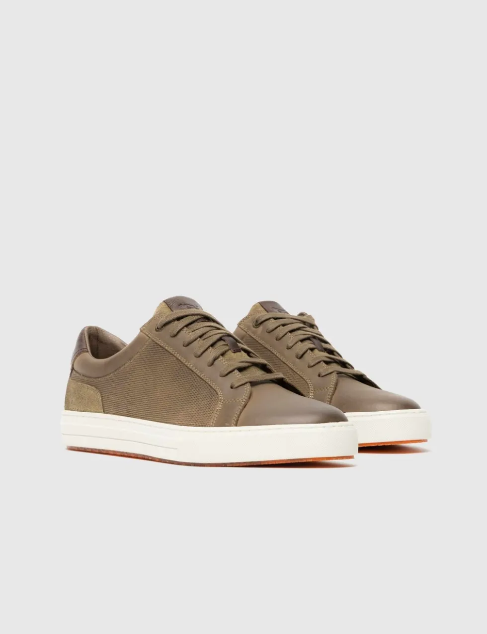Leather Lace Up Trainers