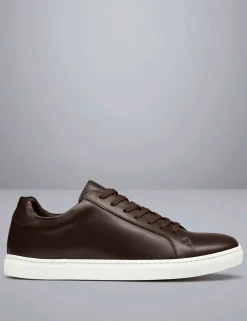 Leather Lace Up Trainers