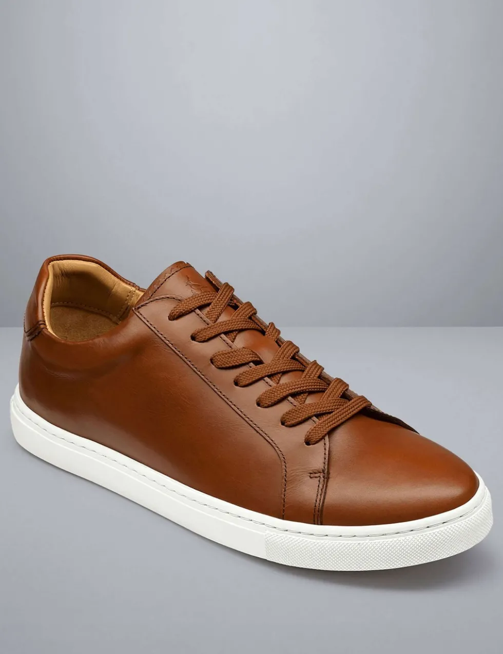 Leather Lace Up Trainers