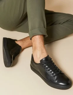 Leather Lace Up Trainers