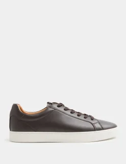 Leather Lace-Up Trainers
