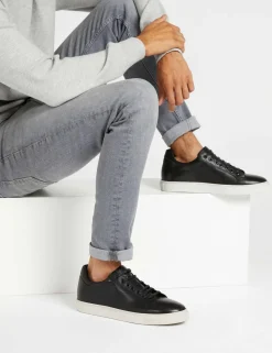 Leather Lace-Up Trainers