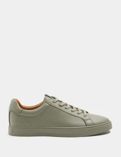 Leather Lace-Up Trainers