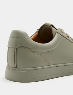 Leather Lace-Up Trainers