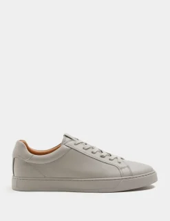 Leather Lace-Up Trainers