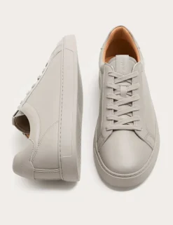 Leather Lace-Up Trainers