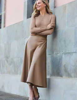 Leather Look Midaxi A-Line Skirt
