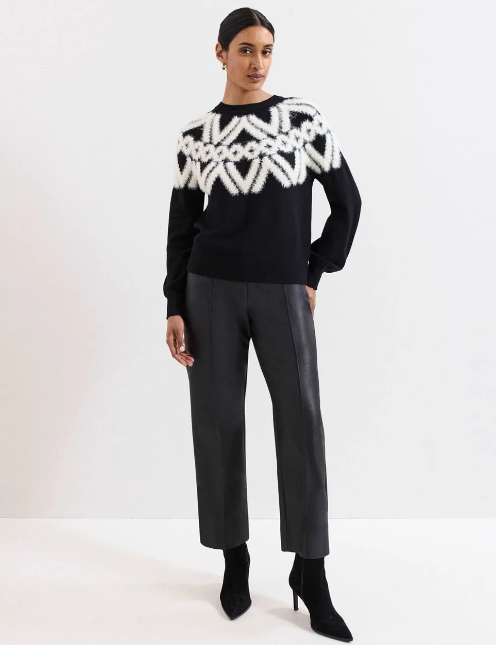 Leather Look Slim Fit Trousers