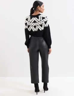 Leather Look Slim Fit Trousers