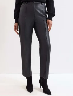 Leather Look Slim Fit Trousers