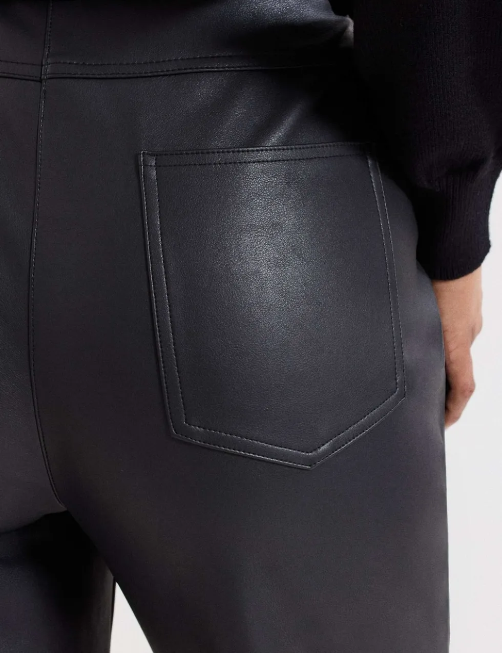 Leather Look Slim Fit Trousers