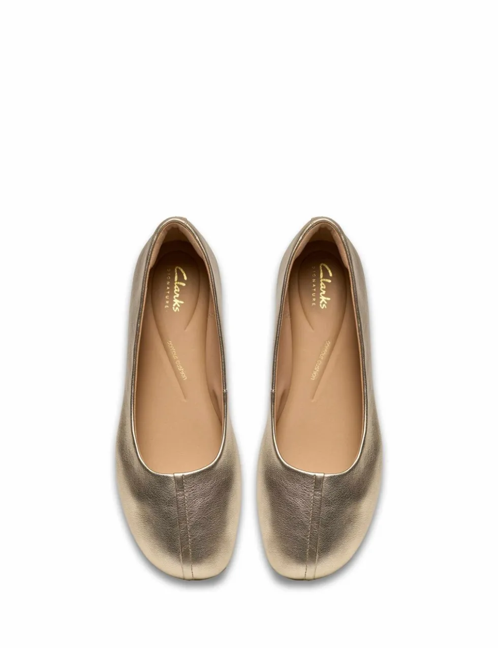 Leather Metallic Slip On Ballet Pumps