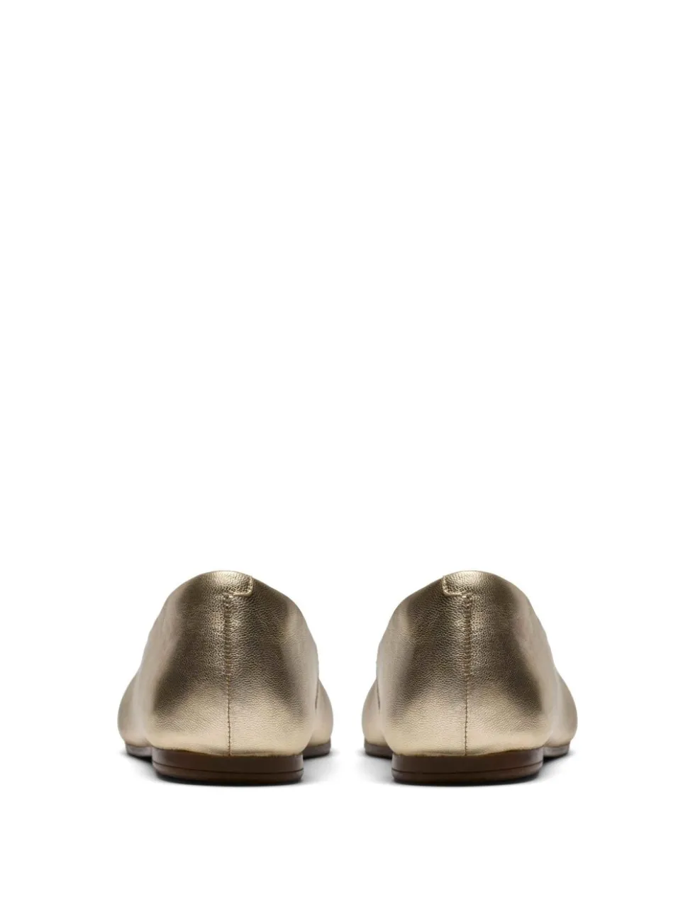 Leather Metallic Slip On Ballet Pumps