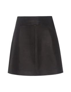 Leather Mini A-Line Skirt