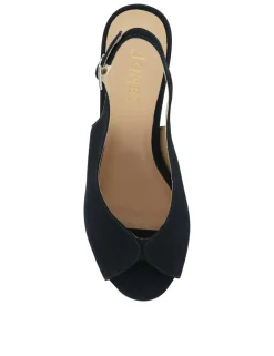 Leather Peep Toe Slingback Court Shoes