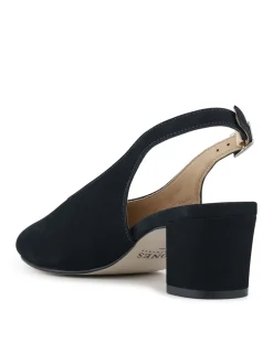 Leather Peep Toe Slingback Court Shoes