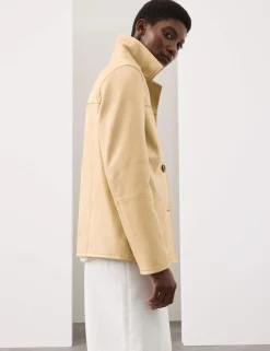 Leather Revere Collar Jacket