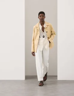 Leather Revere Collar Jacket